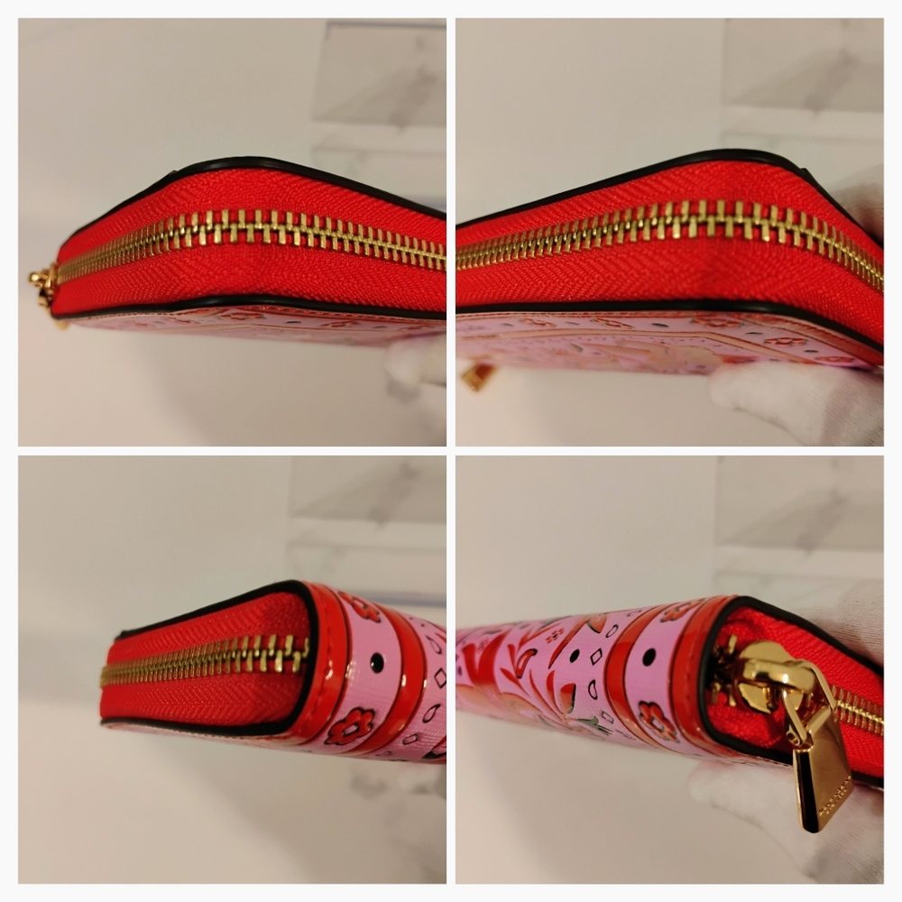 NWT Kate Spade Long Wallet - Pink & Red Ziparound w/GHW - Picture 5 of 13